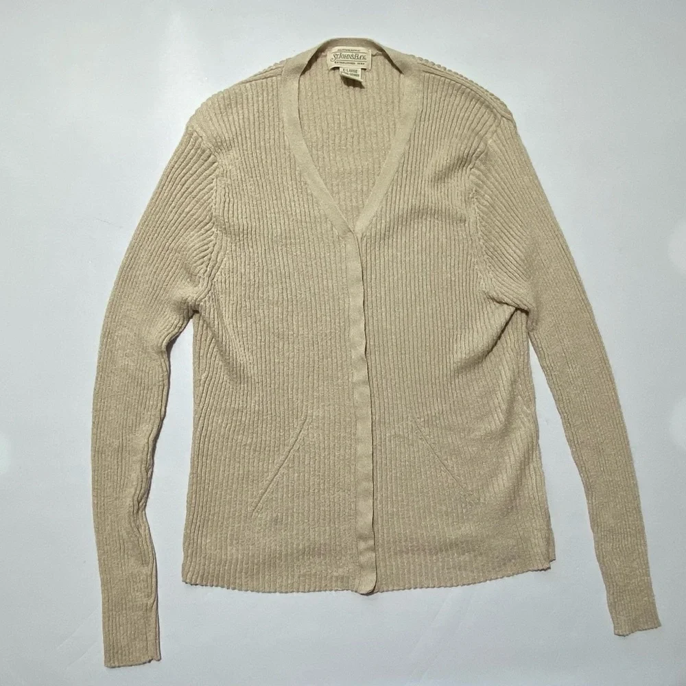 GOOD Size XL Womens St. John’s Bay Long Sleeve Cardigan Sweater Acrylic Nylon